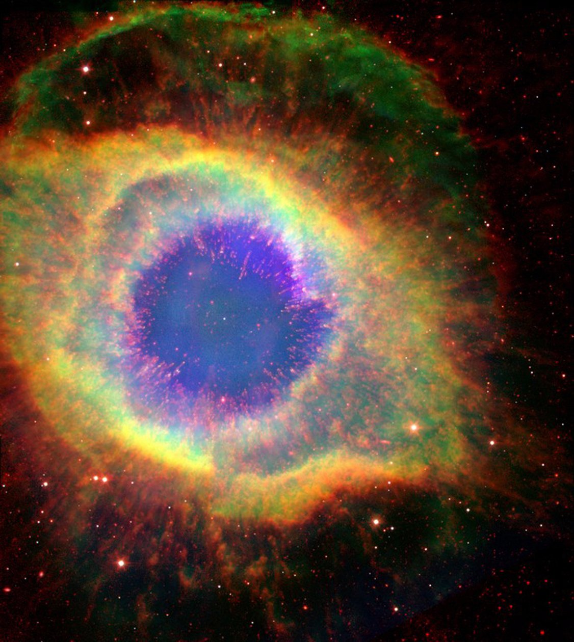 Helix-sumu (NGC 7293), jota joskus kutsutaan myös Jumalan silmäksi, suuri planeetan sumu Vesimiehen tähdistössä. Kiitos: NASA. tekijältä National Aeronautics and Space Administration National Aeronautics and Space Administration