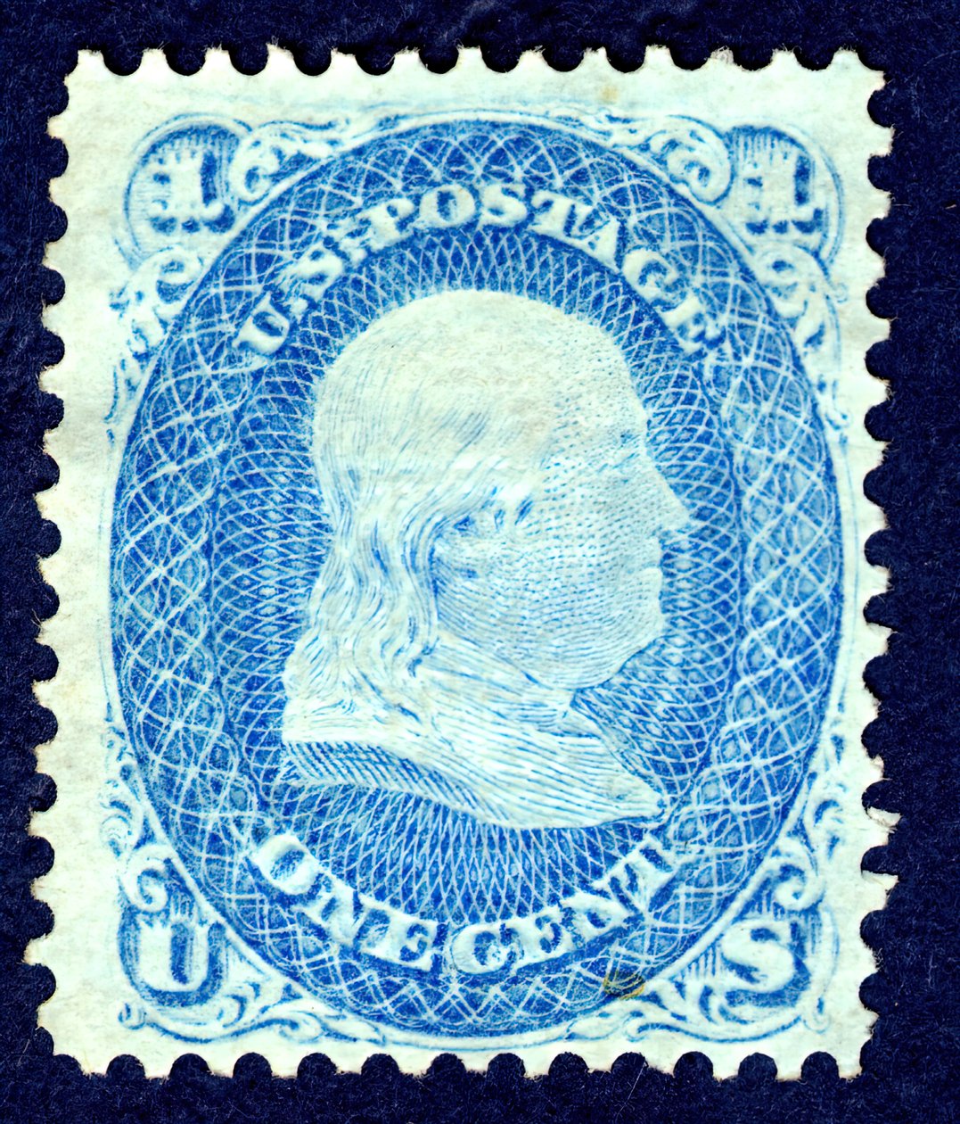1c Franklin F Grill single, 1867. tekijältä National Bank Note Company