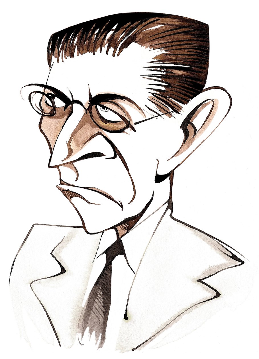 Alexander Zemlinsky, itävaltalaissyntyinen säveltäjä ja kapellimestari (1871 - 1942), karikatyyri. tekijältä Neale Osborne