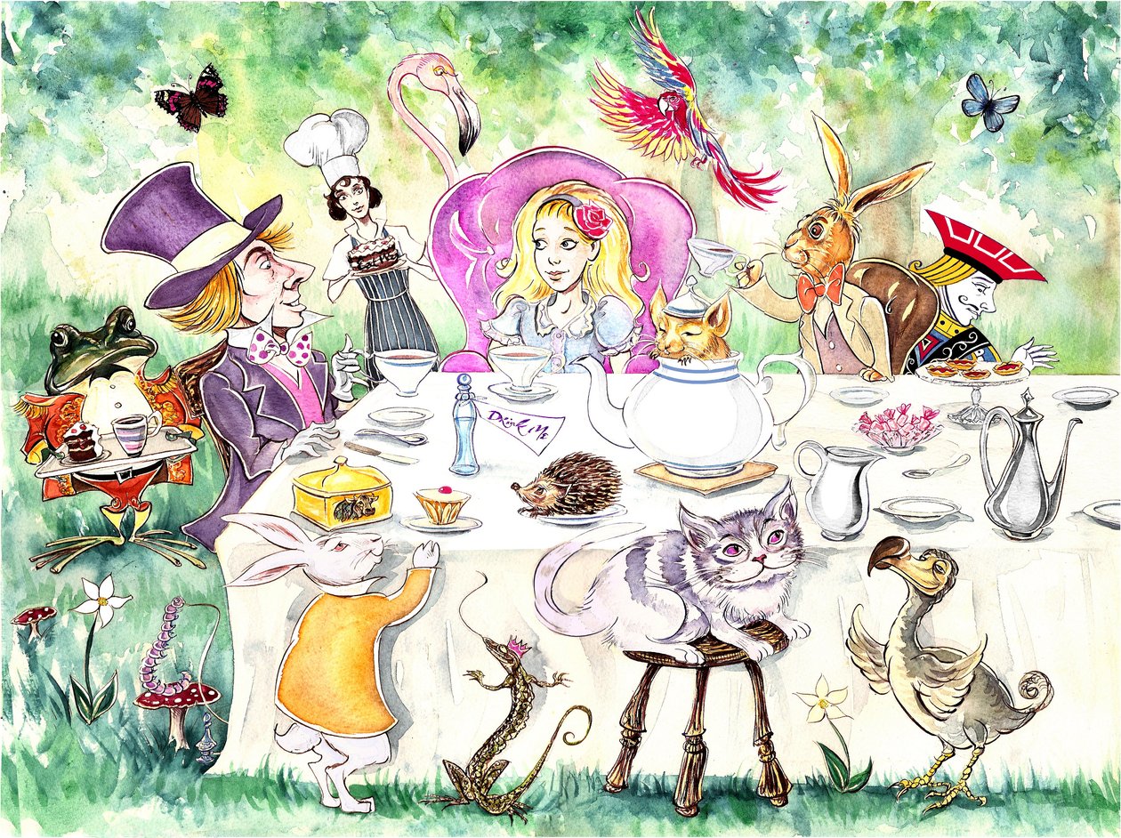 Lewis Carrollin Alice Adventures in Wonderland (julkaistu 1865) tekijältä Neale Osborne