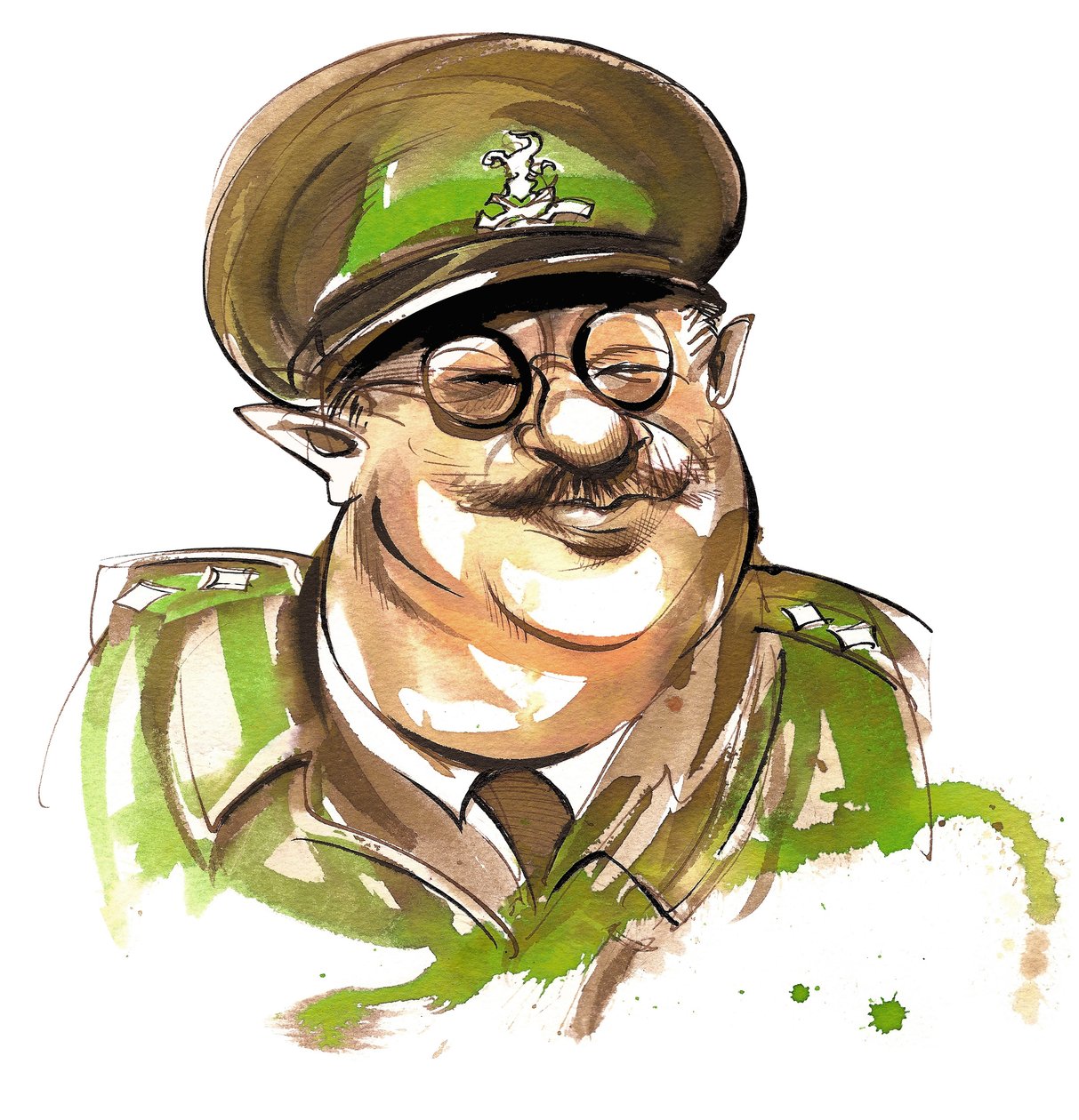 Arthur Lowe kapteenina George Mainwaringina BBC:n televisiokomediassa Dads Army tekijältä Neale Osborne