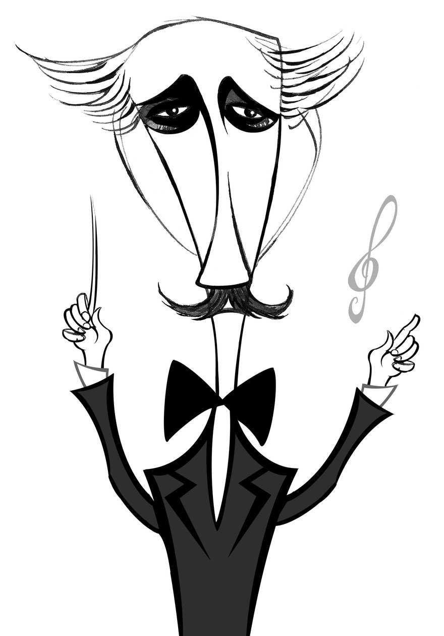 Arturo Toscanini, italialainen kapellimestari (1867 - 1957) karikatyyri tekijältä Neale Osborne