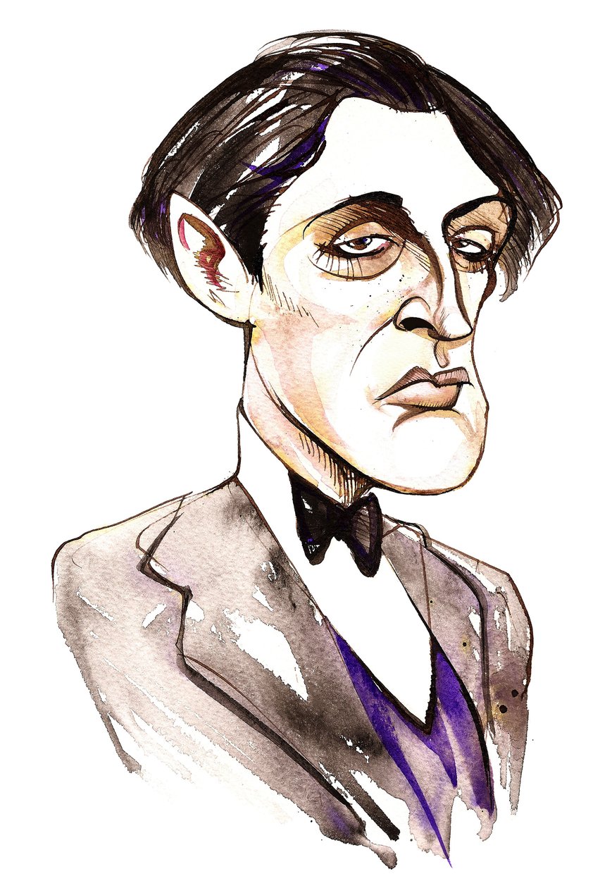 itävaltalainen säveltäjä Alban Berg (1885-1935); karikatyyri tekijältä Neale Osborne