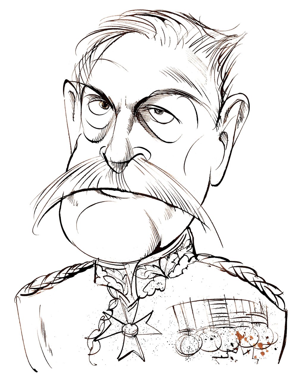 Brittiläinen kenttämarsalkka, Bernersyden ensimmäinen jaarli Haig (1861-1928); karikatyyri. tekijältä Neale Osborne
