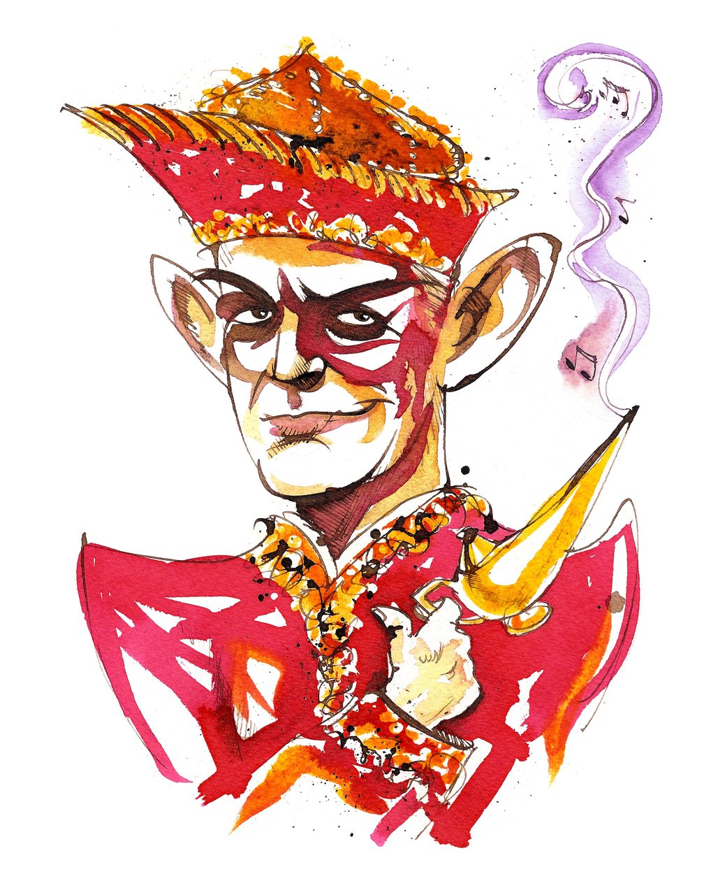 Carl Nielsen, karikatyyri Aladdiniksi tekijältä Neale Osborne