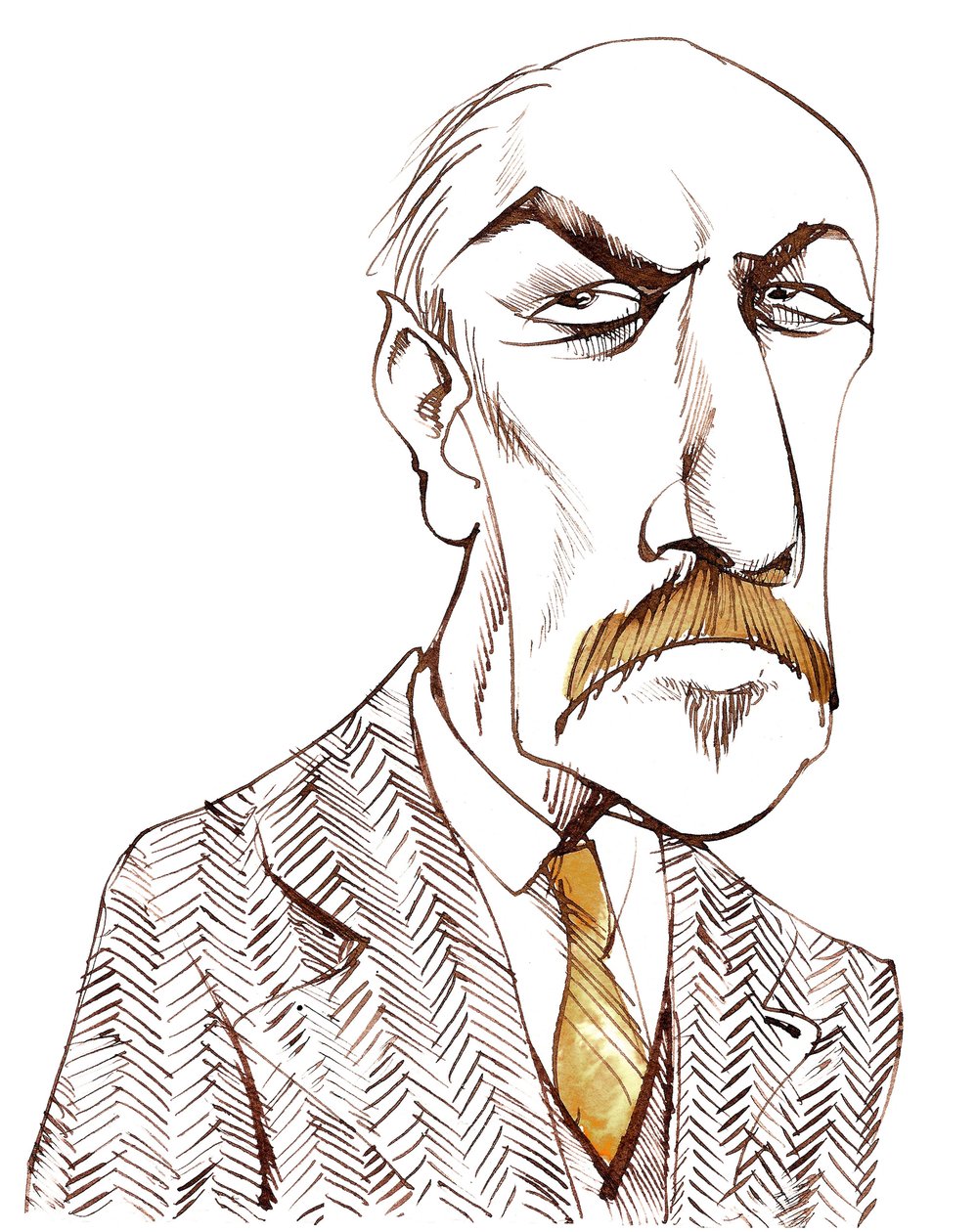 Charles Widor, ranskalainen säveltäjä, urkuri ja opettaja, (1844 - 1937) karikatyyri tekijältä Neale Osborne