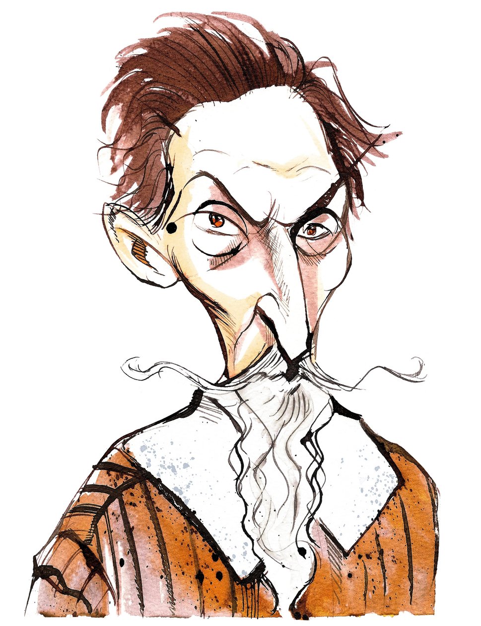 Claudio Monteverdi (1567 - 1643) italialainen säveltäjä, gambisti, laulaja ja roomalaiskatolinen pappi, karikatyyri tekijältä Neale Osborne