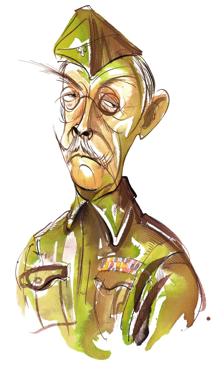 Clive Dunn korpraali Jack Jonesina BBC:n televisiokomediassa Dads Army tekijältä Neale Osborne