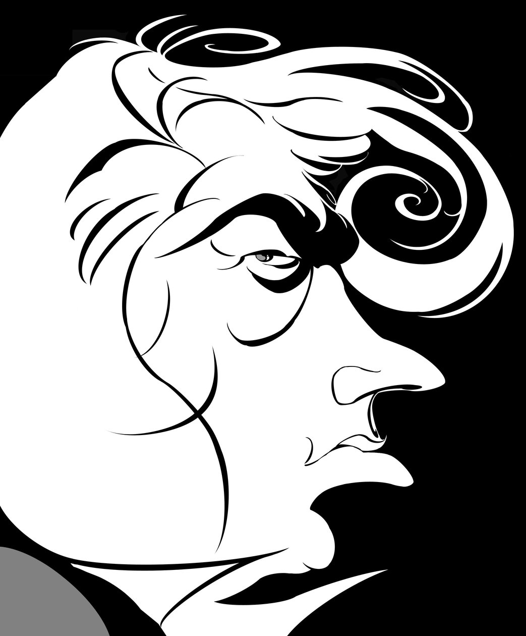 Dmitri Hvorostovsky - karikatyyri venäläisestä oopperalaulajasta (baritoni) tekijältä Neale Osborne