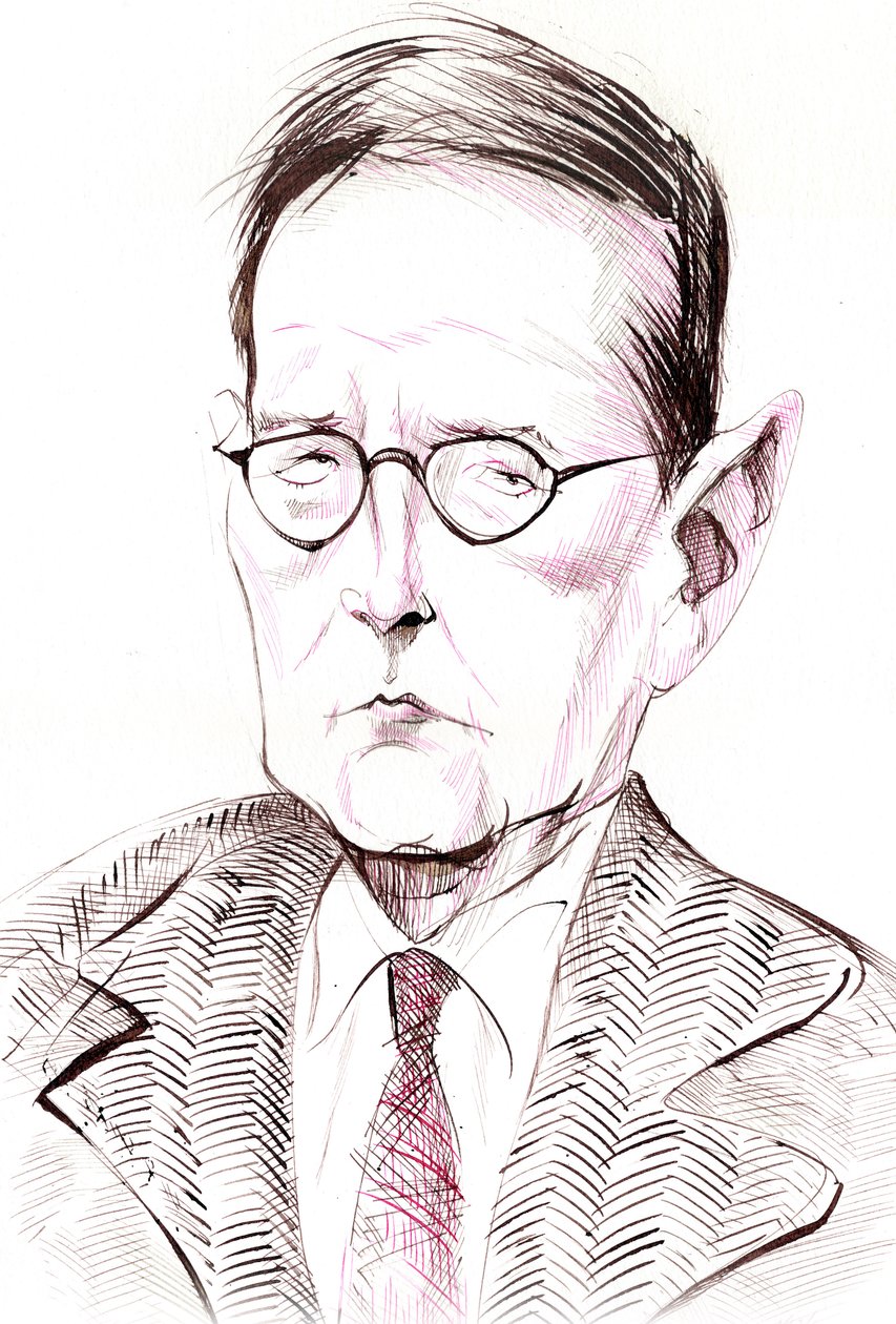 Dmitri Šostakovitš - karikatyyri venäläisestä säveltäjästä tekijältä Neale Osborne