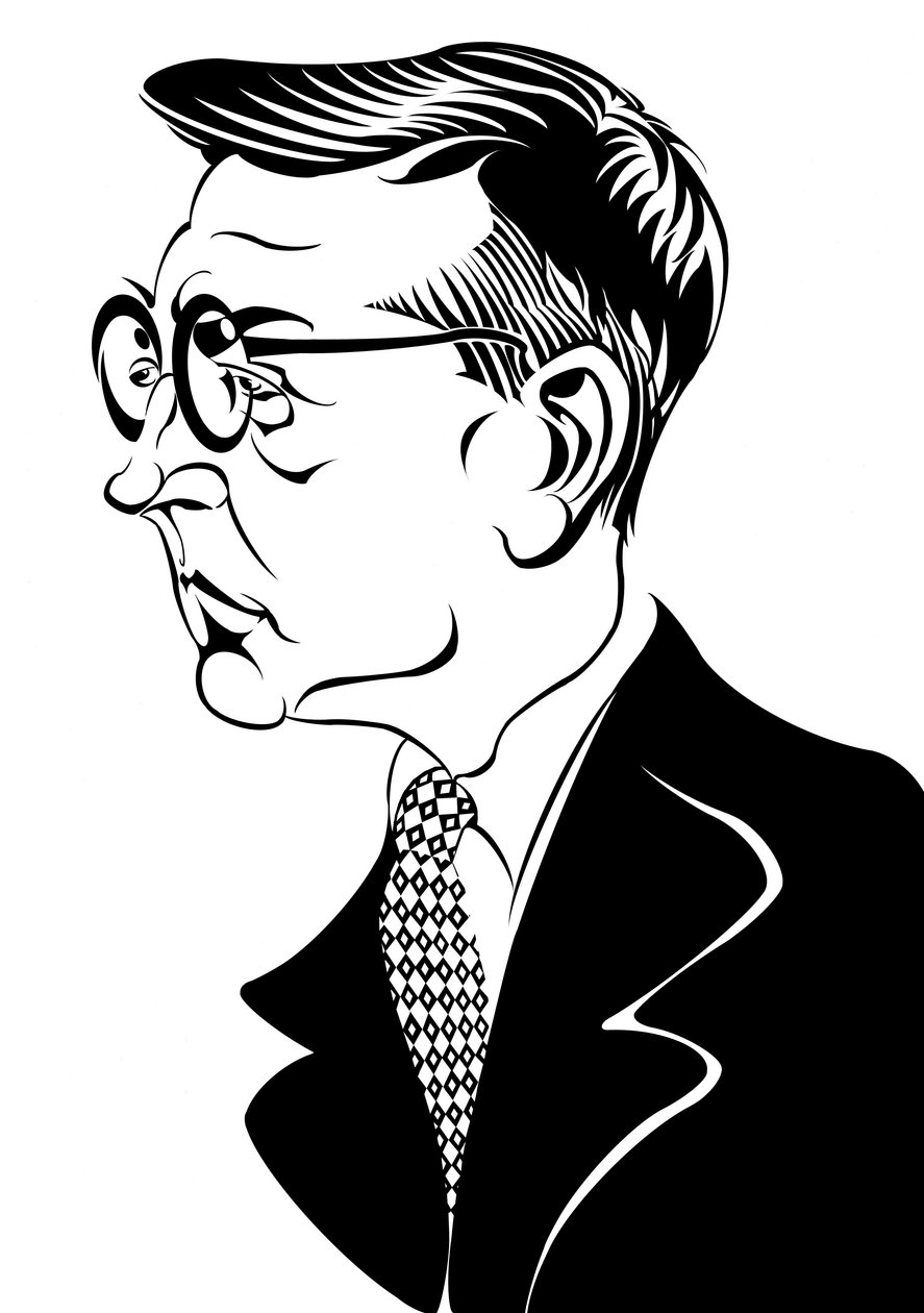 Dmitri Šostakovitš - karikatyyri venäläisestä säveltäjästä profiilissa tekijältä Neale Osborne