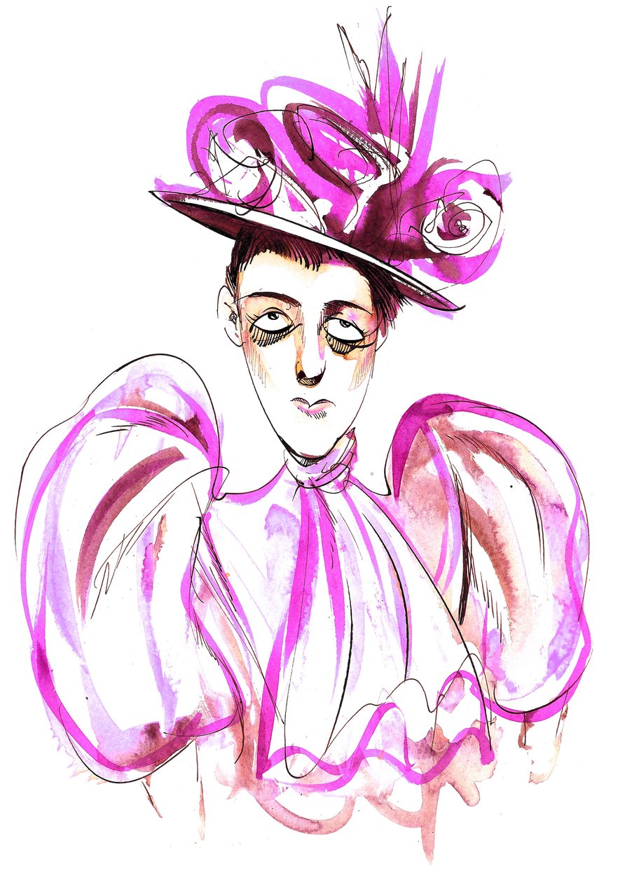 Edith Wharton - värikarikatyyri yhdysvaltalaisesta kirjailijasta ja novellikirjailijasta (1861-1937) tekijältä Neale Osborne