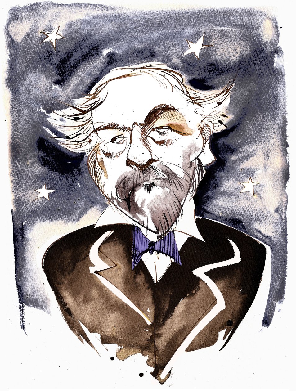 Emmanuel Chabrier - ranskalainen säveltäjä ja pianisti (1841 - 1894); karikatyyri létoilella tekijältä Neale Osborne