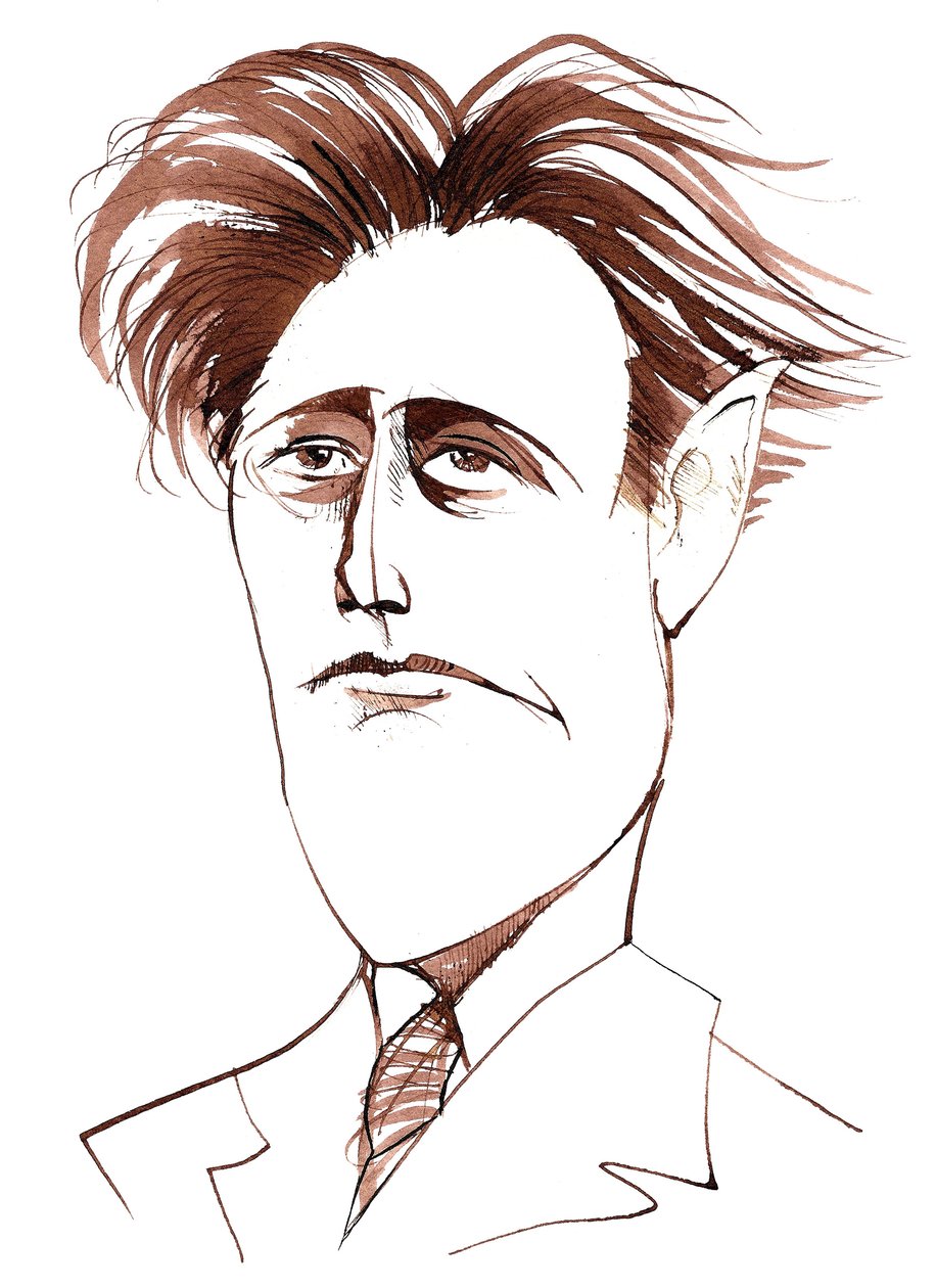 Felix Weingartner, itävaltalainen kapellimestari ja säveltäjä, (1863 - 1942), karikatyyri tekijältä Neale Osborne