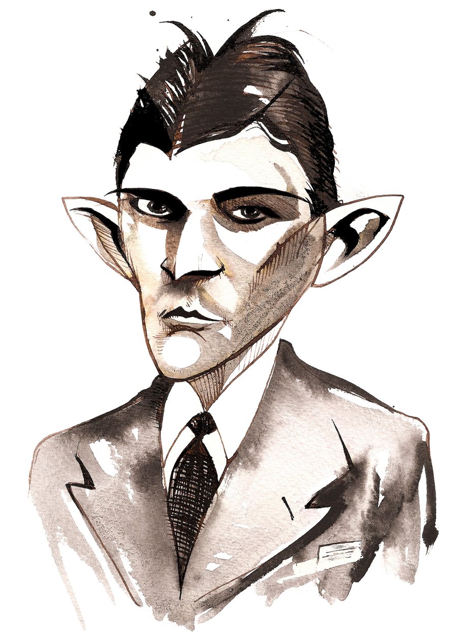Franz Kafka (tšekkiläinen kirjailija, 1883-1924) karikatyyri tekijältä Neale Osborne