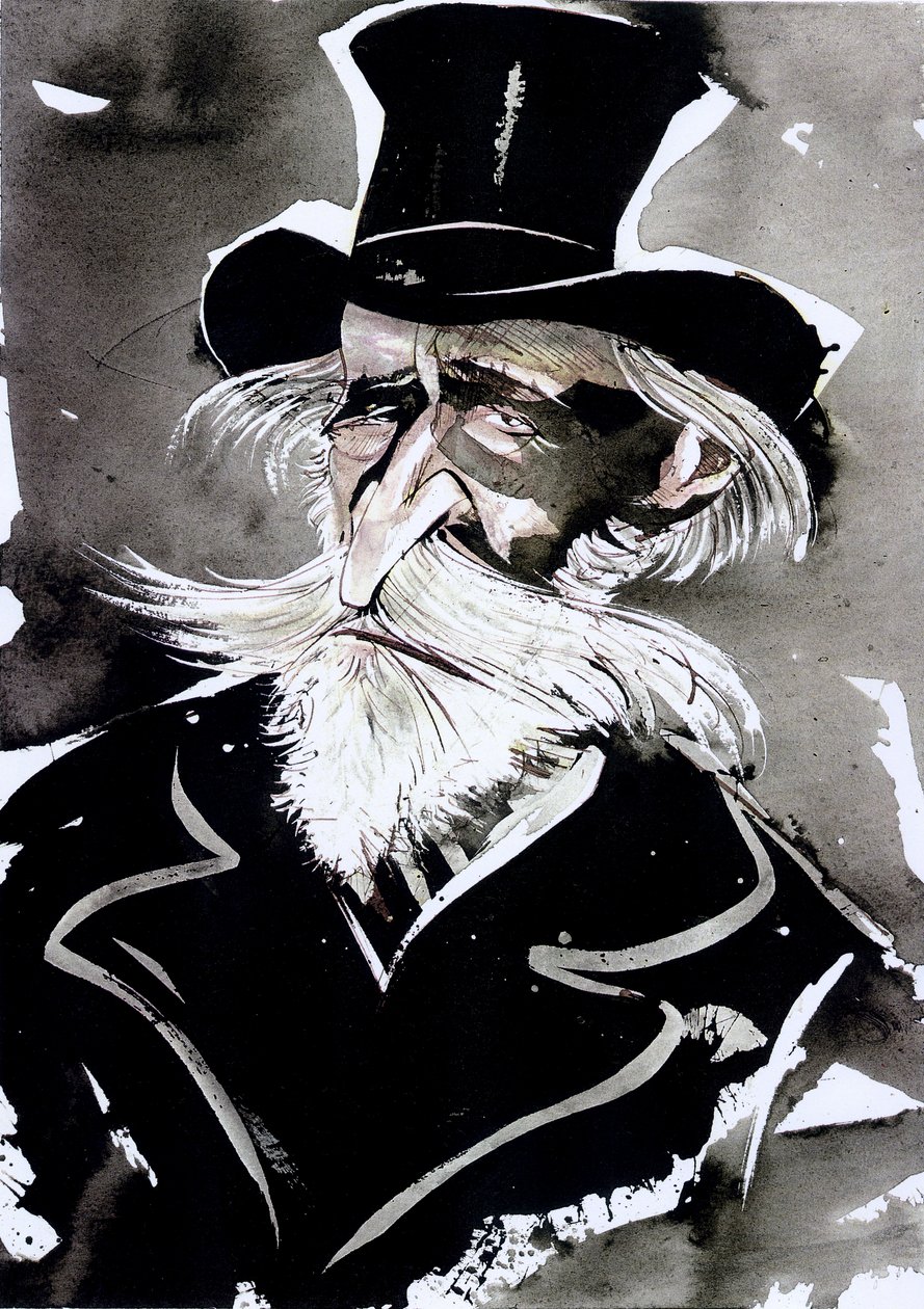 Giuseppe Verdi - karikatyyri italialaisesta säveltäjästä tekijältä Neale Osborne