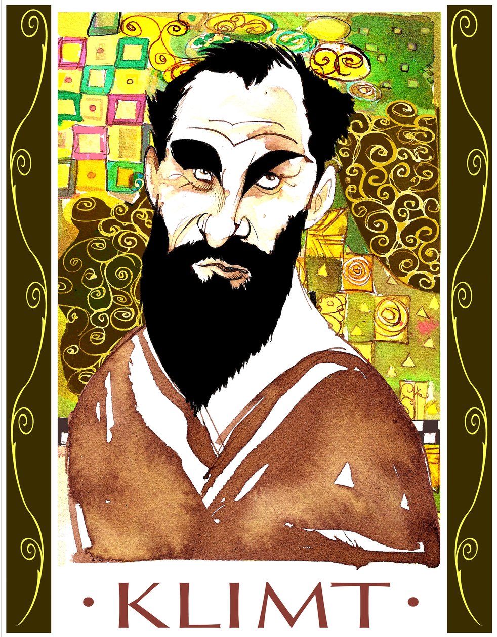 Gustav Klimt - värikarikatyyri tekijältä Neale Osborne