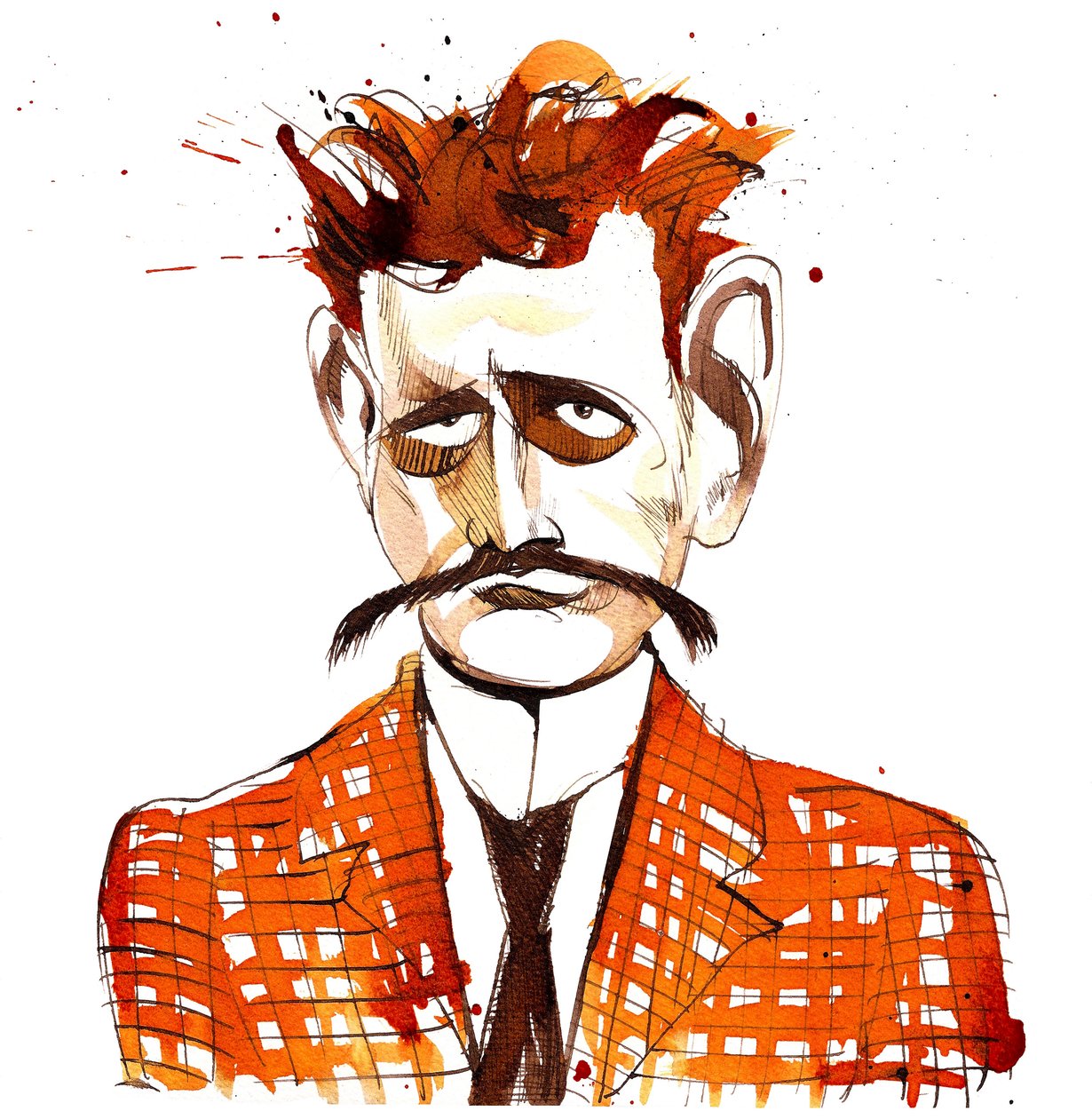 Jean Sibelius, karikatyyri nuorempana miehenä tekijältä Neale Osborne