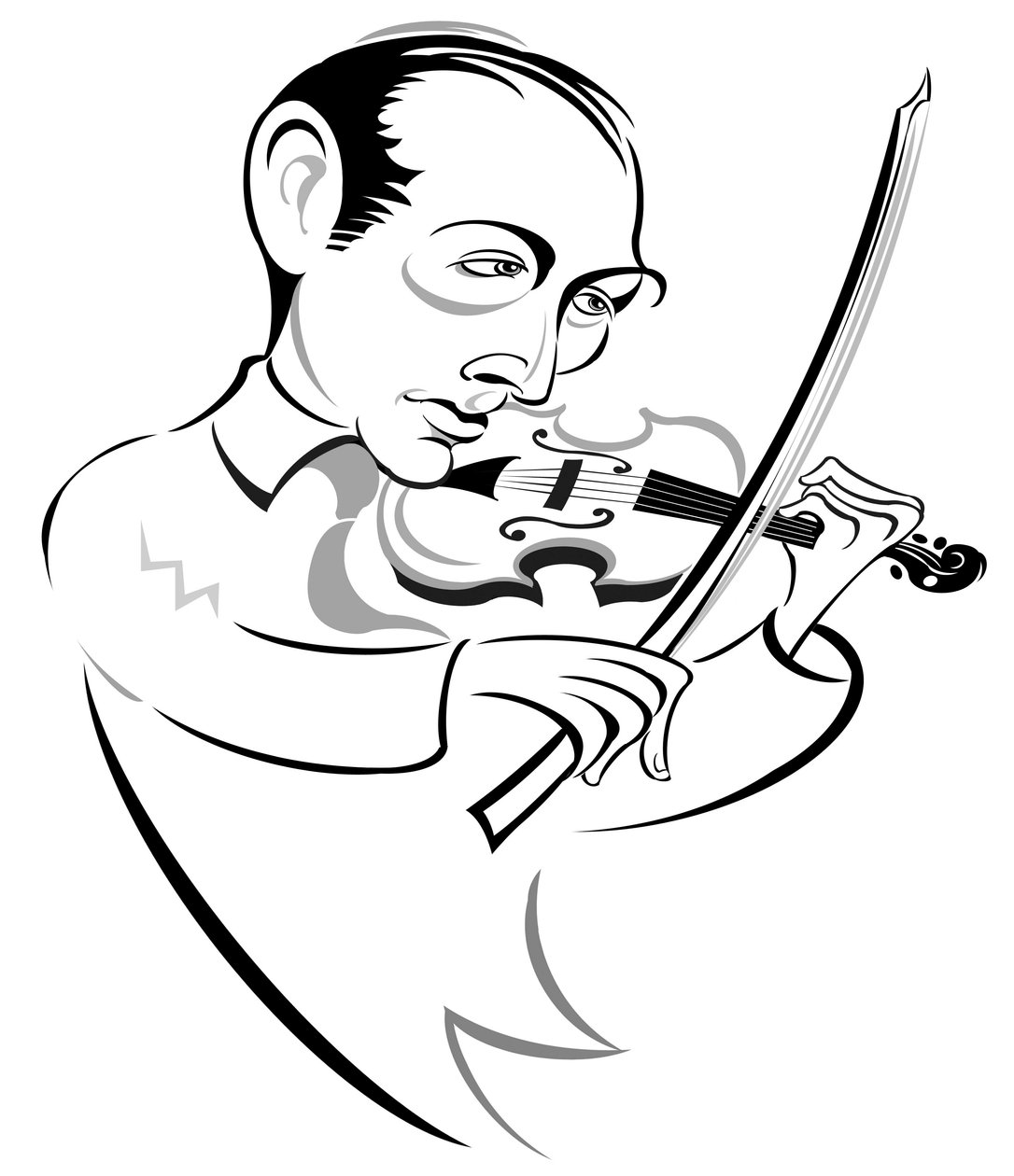 Joseph Szigeti - unkarilainen viulisti (1892-1973); tyylitelty karikatyyri tekijältä Neale Osborne
