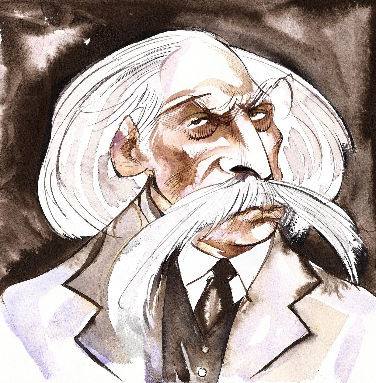 Karoly Goldmark - Karl Goldmark (unkarilainen säveltäjä, 1830-1915) värikarikatyyri tekijältä Neale Osborne
