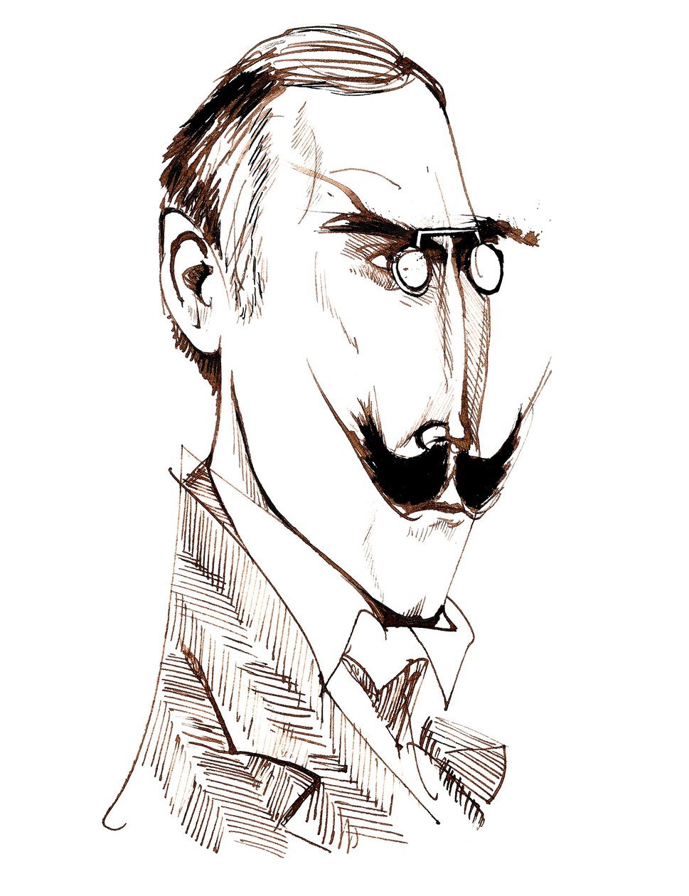 Knut Hamsun - karikatyyri tekijältä Neale Osborne