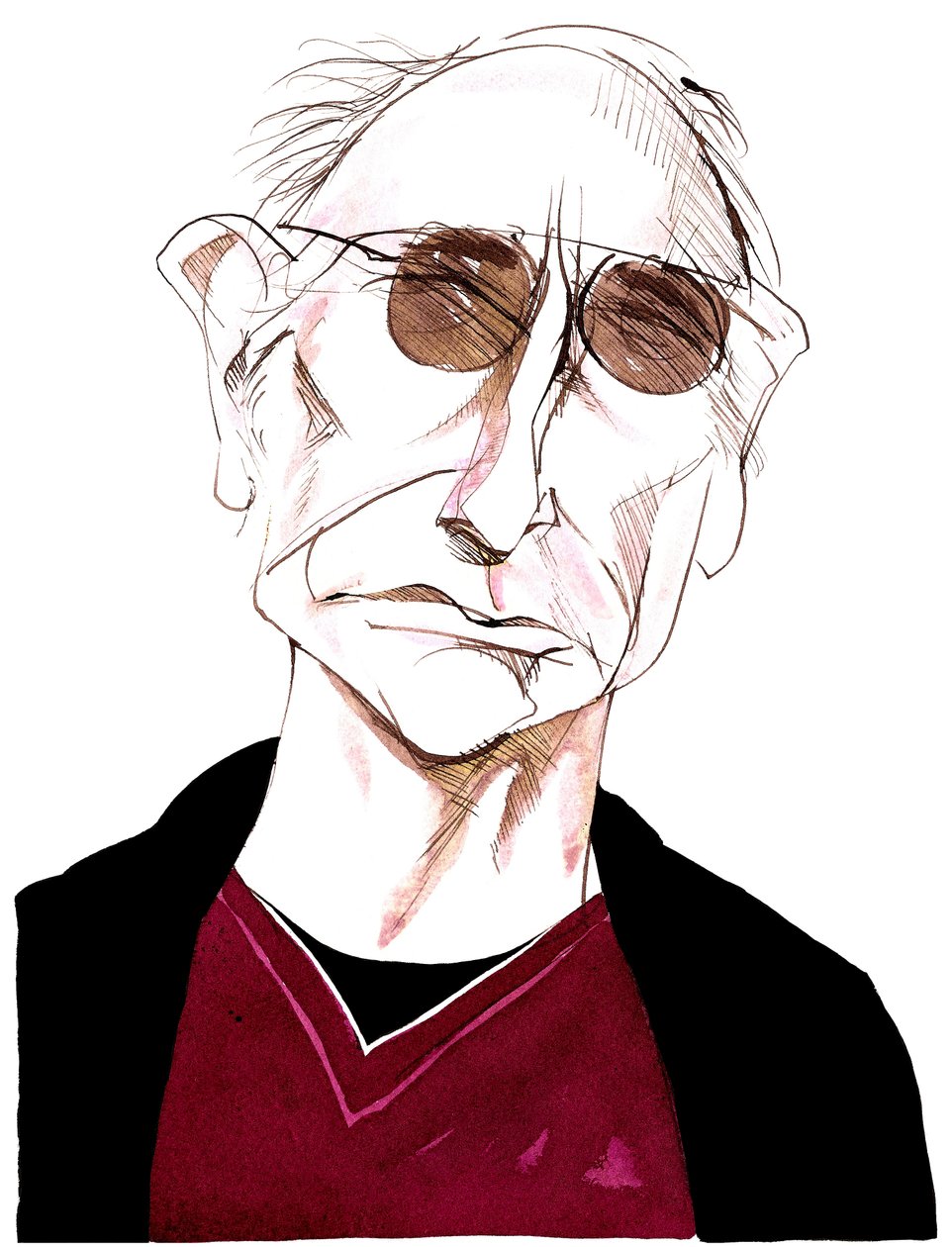 Larry David - karikatyyri amerikkalaisesta komediakirjailijasta, näyttelijästä ja tuottajasta, syntynyt 1947 tekijältä Neale Osborne