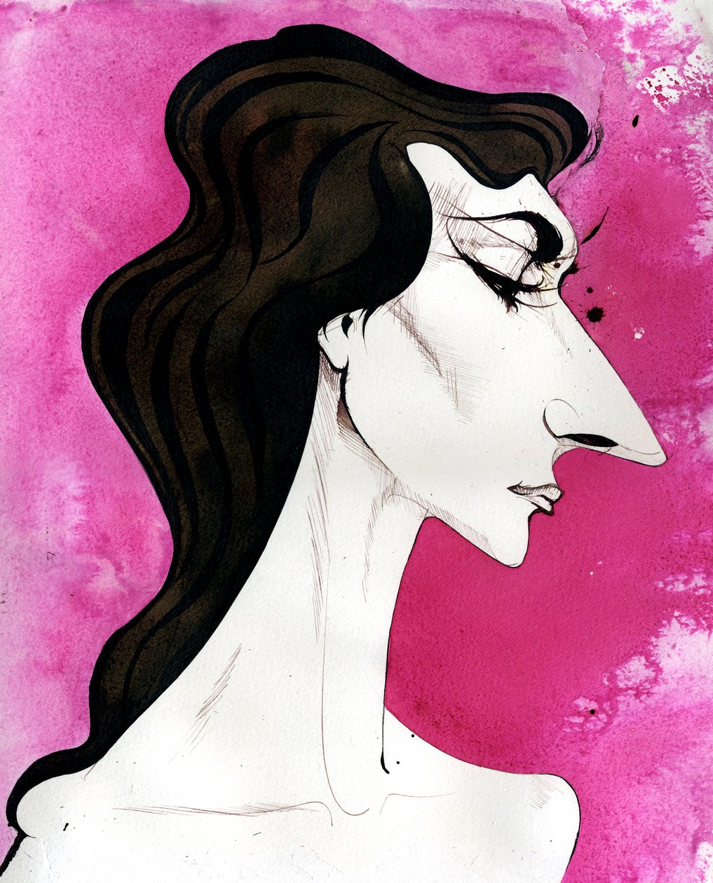 Maria Callas - karikatyyri amerikkalaisesta kreikkalaisesta oopperalaulajasta (sopraano) tekijältä Neale Osborne