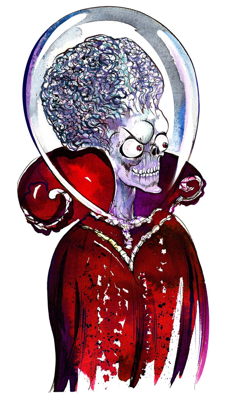 Marsilainen johtaja vuoden 1996 scifi-elokuvasta Mars Attacks! tekijältä Neale Osborne