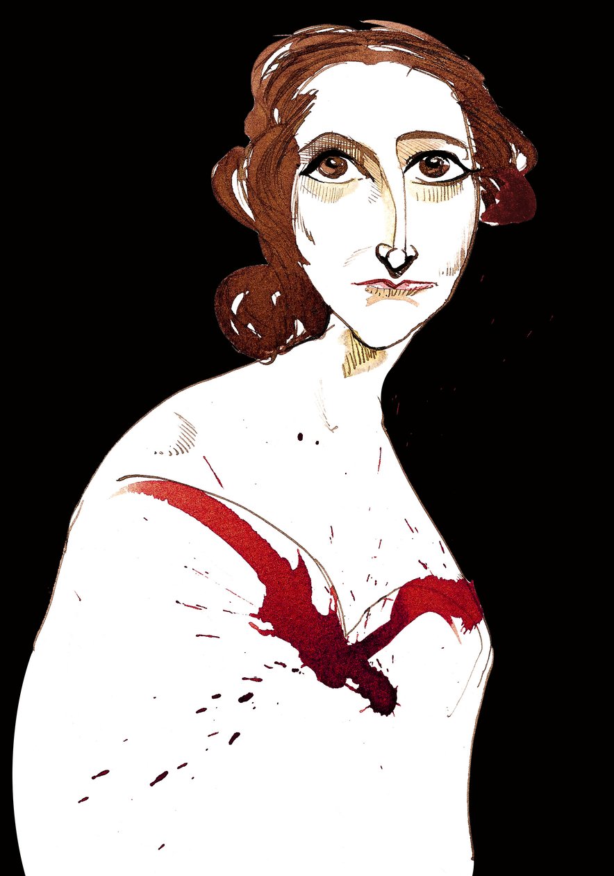 Mary Wollstonecraft Shelley - värikarikatyyri tekijältä Neale Osborne