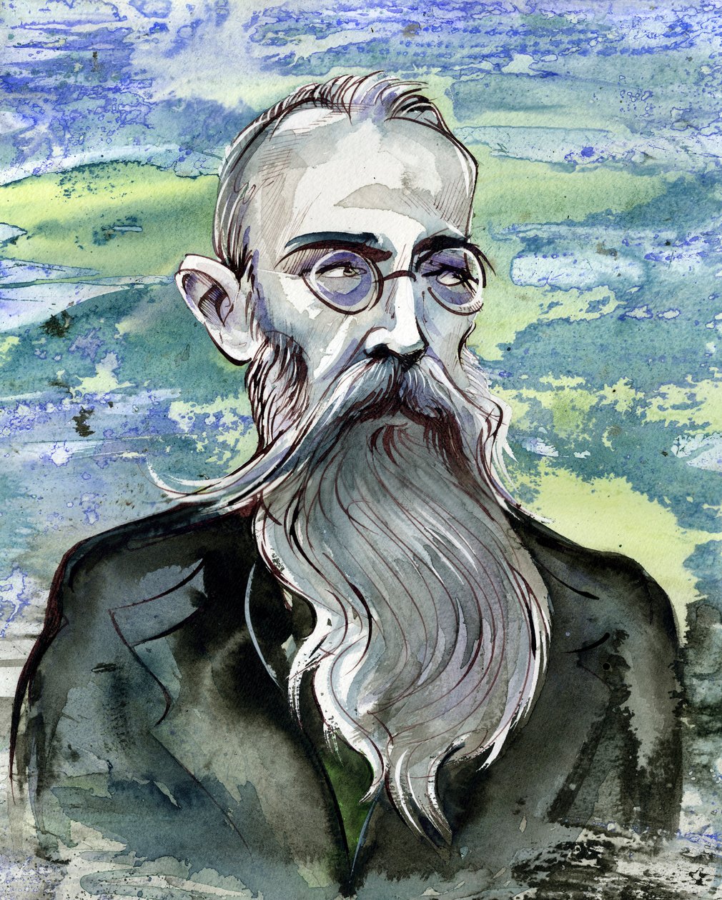 Nikolai Rimski-Korsakov - venäläisen säveltäjän karikatyyri tekijältä Neale Osborne