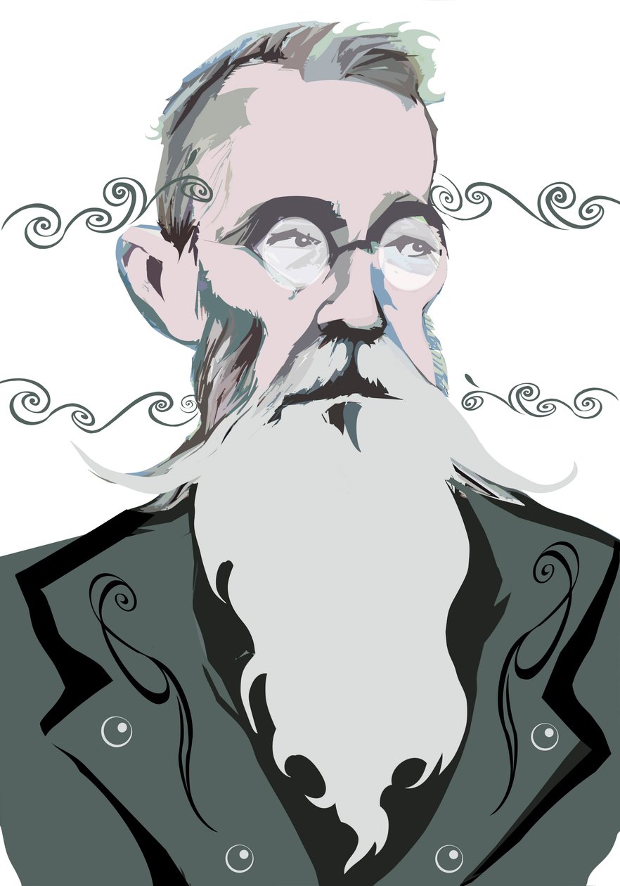 Nikolai Rimski-Korsakov venäläinen säveltäjä (1844-1908), värigraafinen versio tiedostokuvasta, 20062010, Neale Osborne tekijältä Neale Osborne