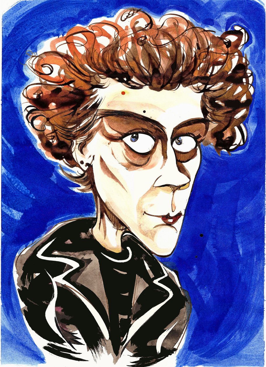 Olga Neuwirth - karikatyyri itävaltalaisesta säveltäjästä (s. 1968) tekijältä Neale Osborne