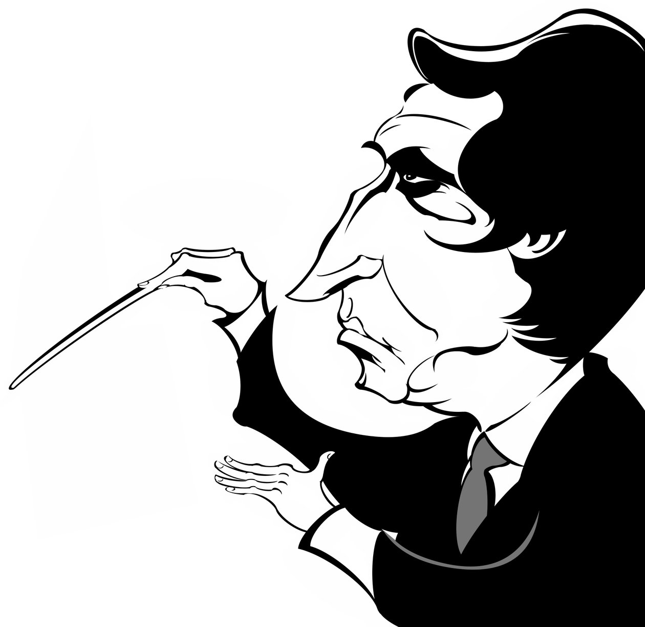 Riccardo Muti - karikatyyri italialaisesta kapellimestarista tekijältä Neale Osborne
