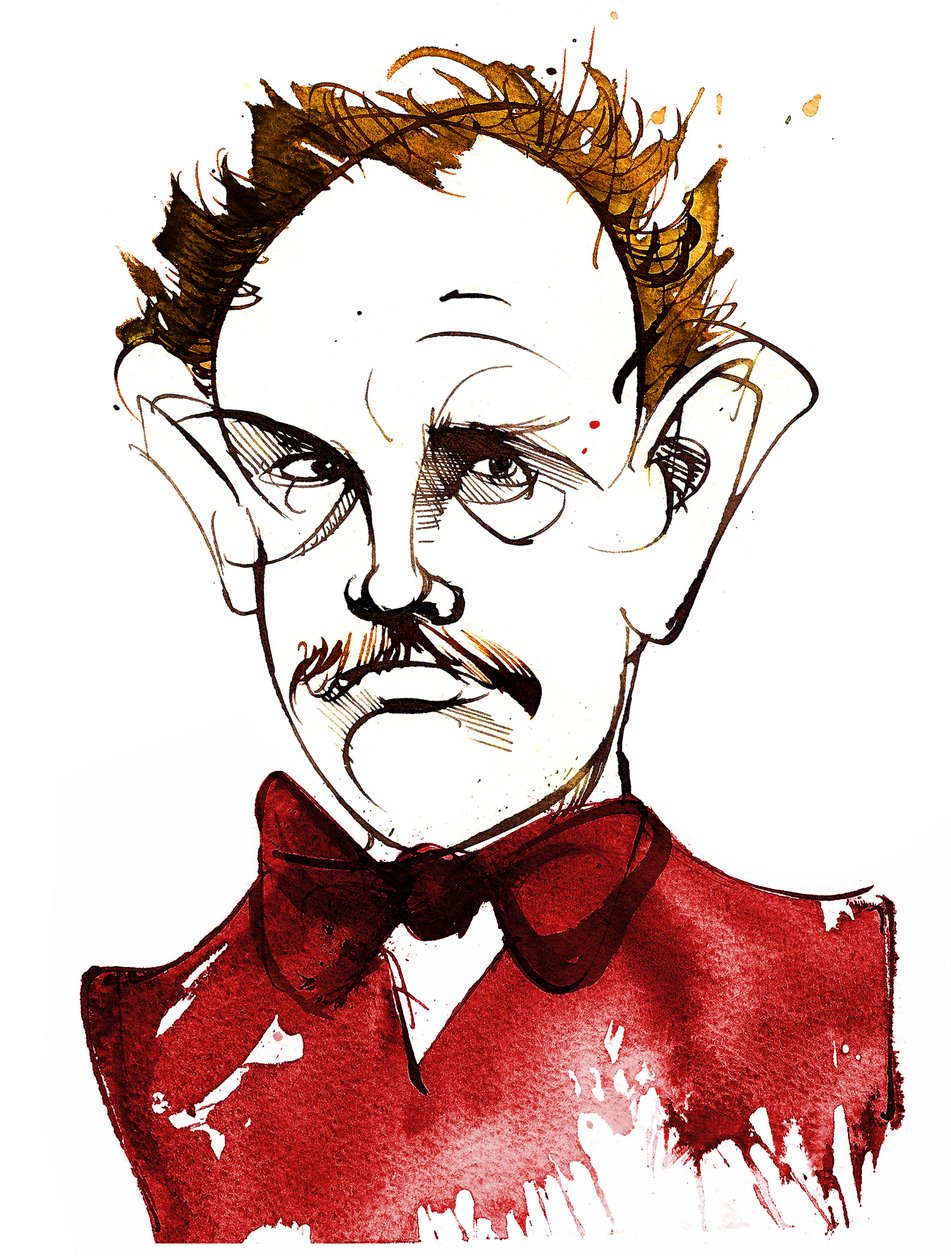Richard Strauss, saksalainen säveltäjä ja kapellimestari (1864-1949); karikatyyri tekijältä Neale Osborne