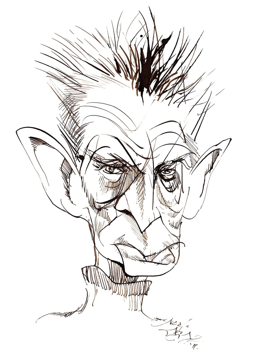Samuel Beckett - karikatyyri irlantilaiskirjailijasta ja näytelmäkirjailijasta (1906-89) tekijältä Neale Osborne