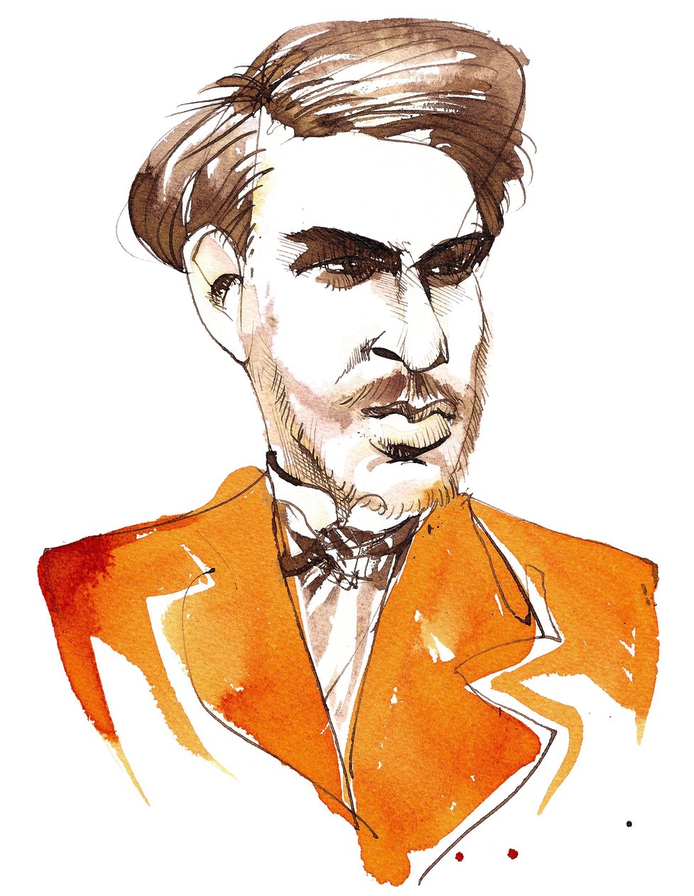 Sergei Tanejev (venäläinen säveltäjä, 1856-1915) karikatyyri nuorena miehenä tekijältä Neale Osborne