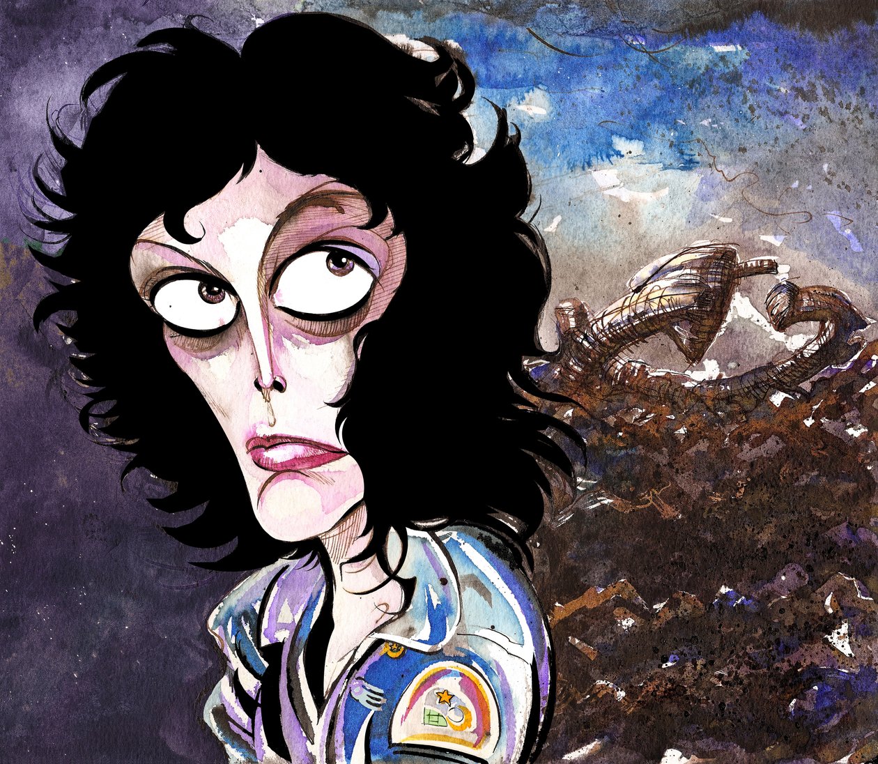 Sigourney Weaver Ellen Ripleyn roolissa Alienissa tekijältä Neale Osborne