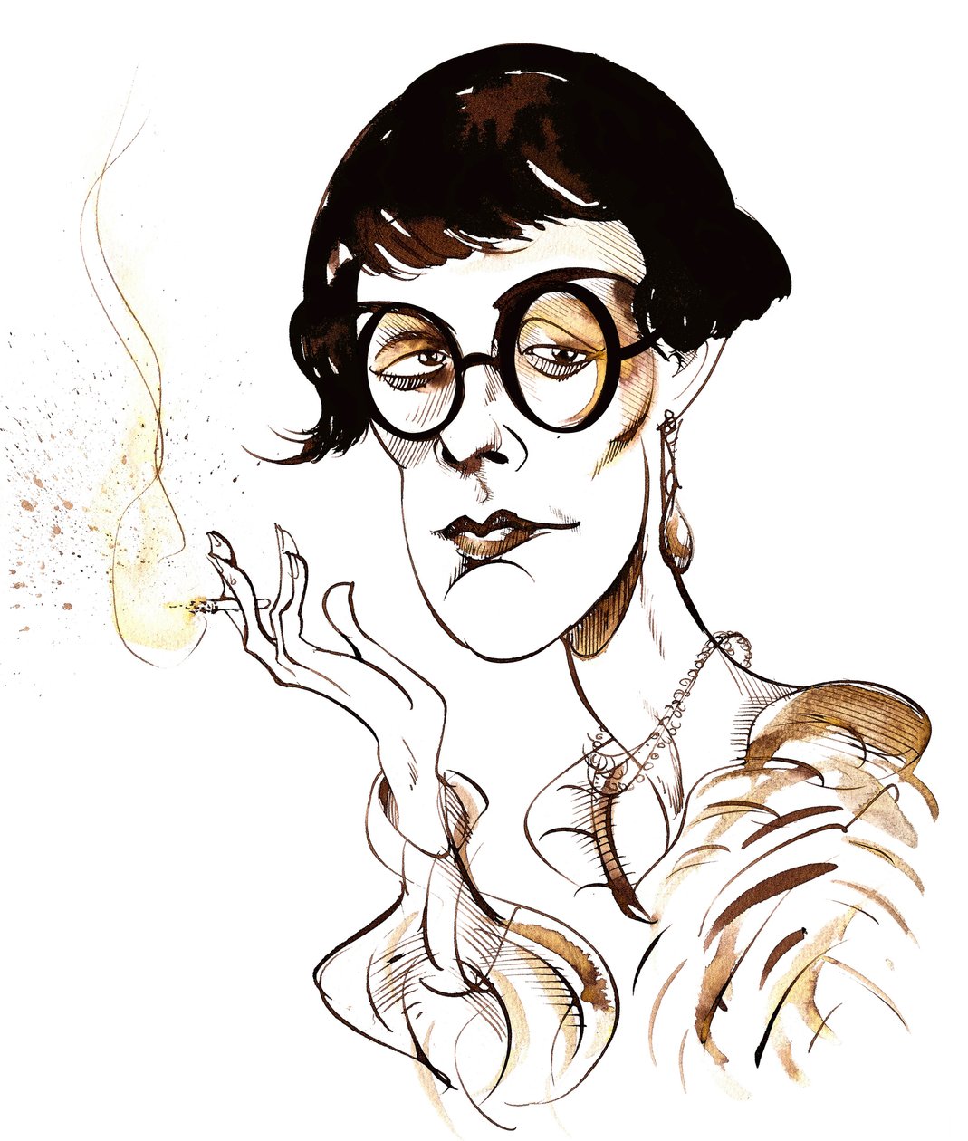 Sylvia Townsend Warner - pilakuva pitelee savuketta tekijältä Neale Osborne