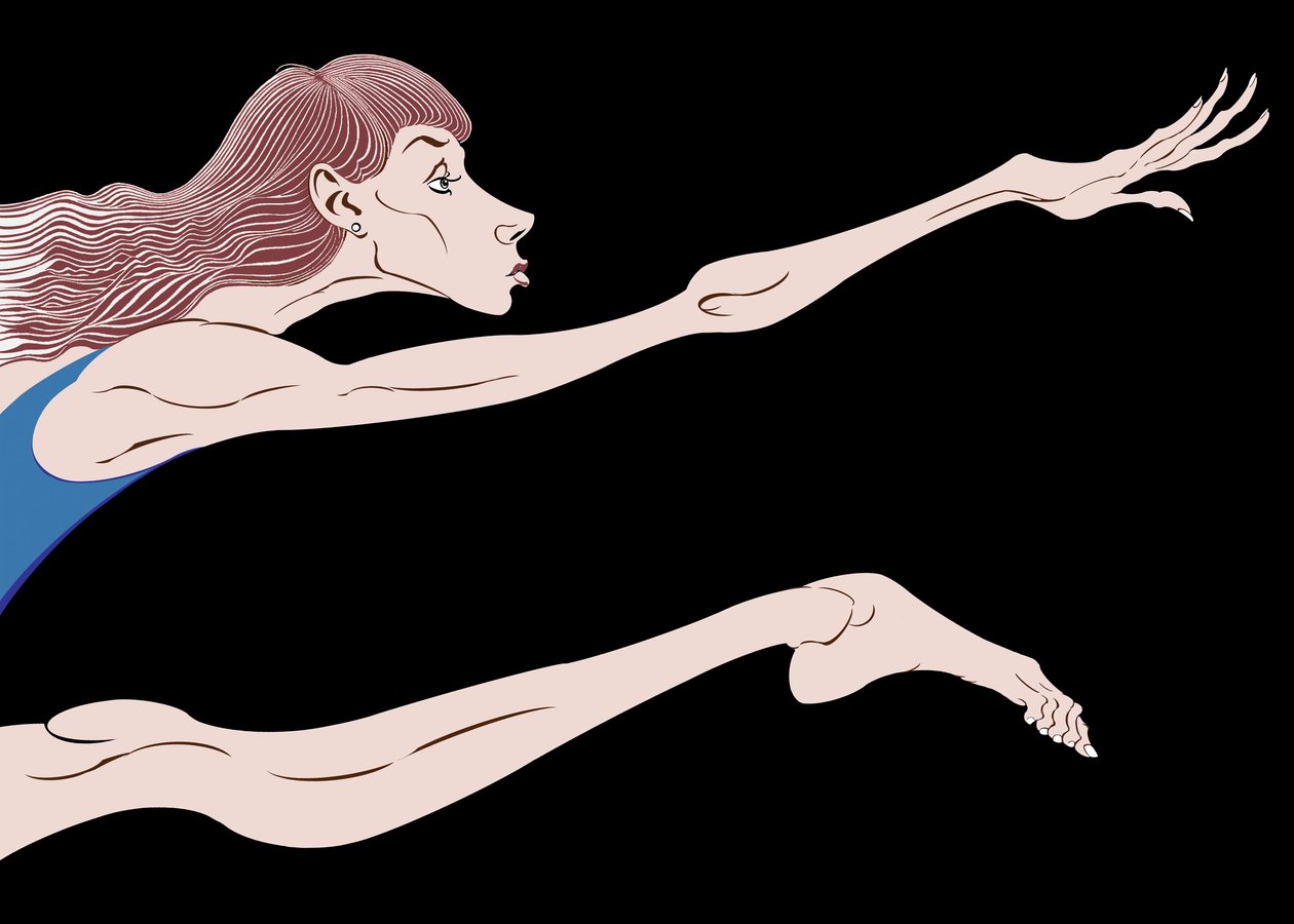 Sylvie Guillem, ranskalainen balerina, väriversio bw-tiedostokuvasta, 2006 tekijältä Neale Osborne
