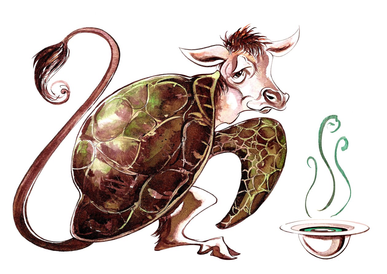 The Mock Turtle - kuvitus Lewis Carrollin Alices Adventures in Wonderland (1865), 2005 tekijältä Neale Osborne