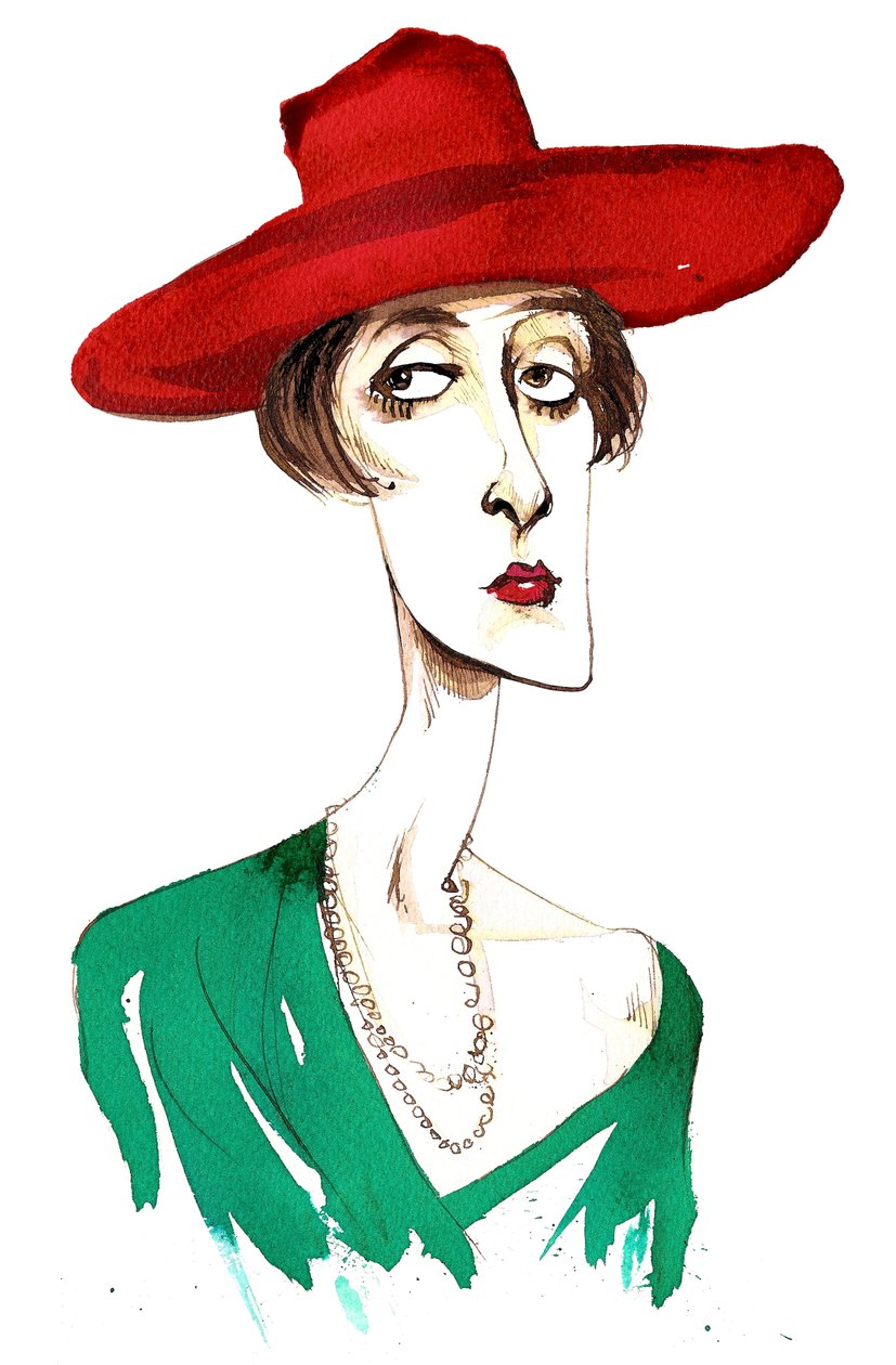 Victoria Mary Vita Sackville - Länsi-englannin runoilija ja kirjailija (1892-1962); karikatyyri tekijältä Neale Osborne