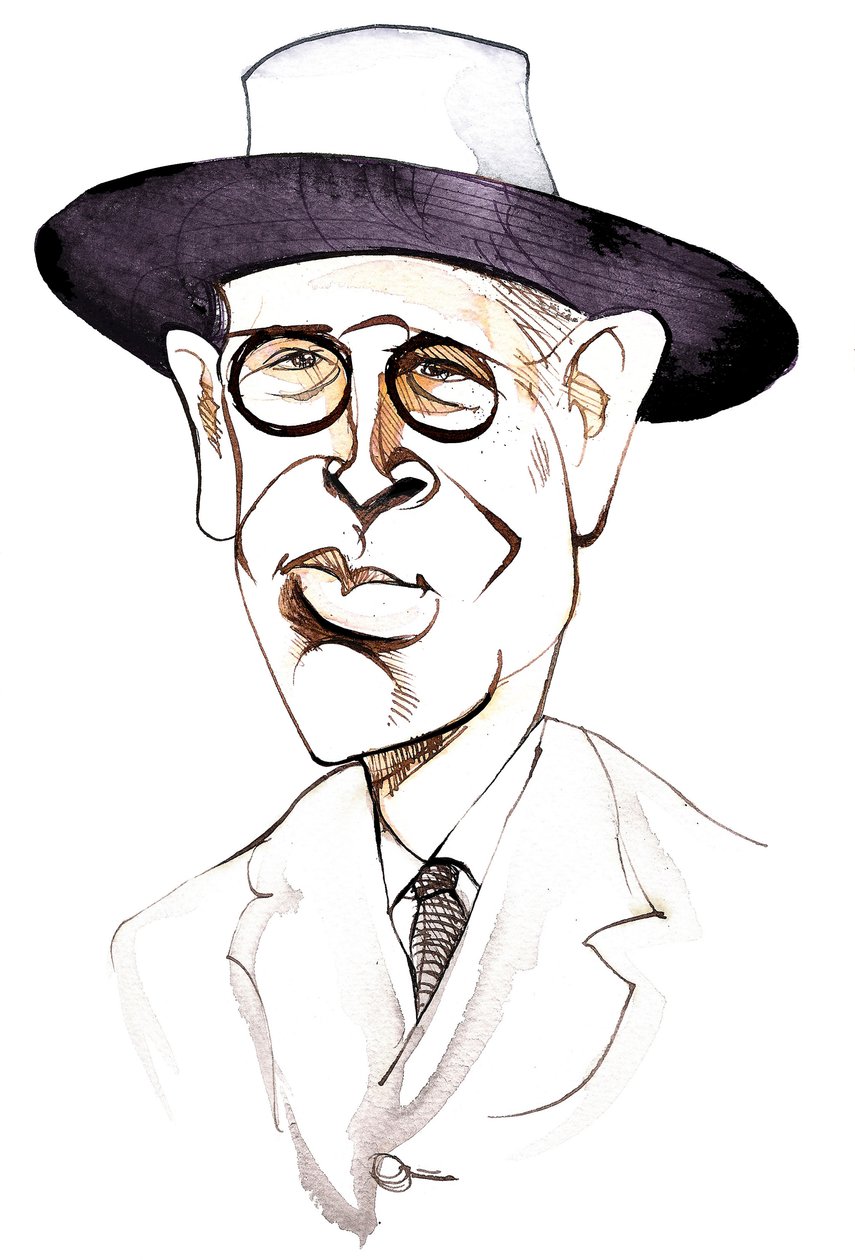 William Butler Yeats irlantilainen runoilija ja näytelmäkirjailija (1865-1939); karikatyyri tekijältä Neale Osborne