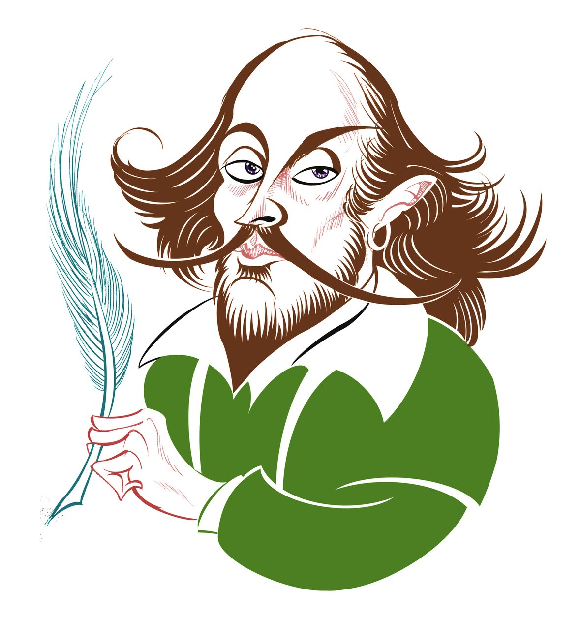 William Shakespeare - värikarikatyyri tekijältä Neale Osborne