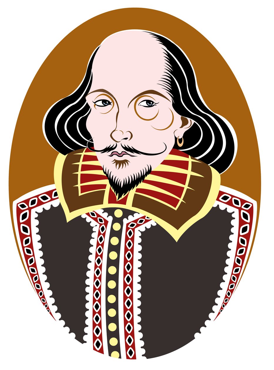 William Shakespeare, englantilainen runoilija ja näytelmäkirjailija kastettu 26. huhtikuuta 1564 - 23. huhtikuuta 1616 tekijältä Neale Osborne