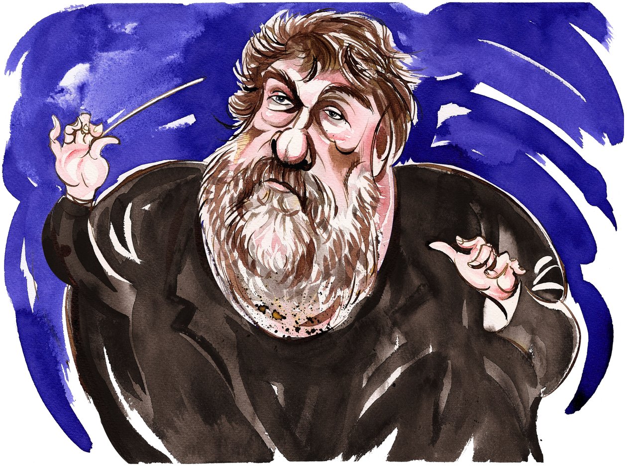 Oliver Knussen - värikarikatyyri tekijältä Neale Osborne