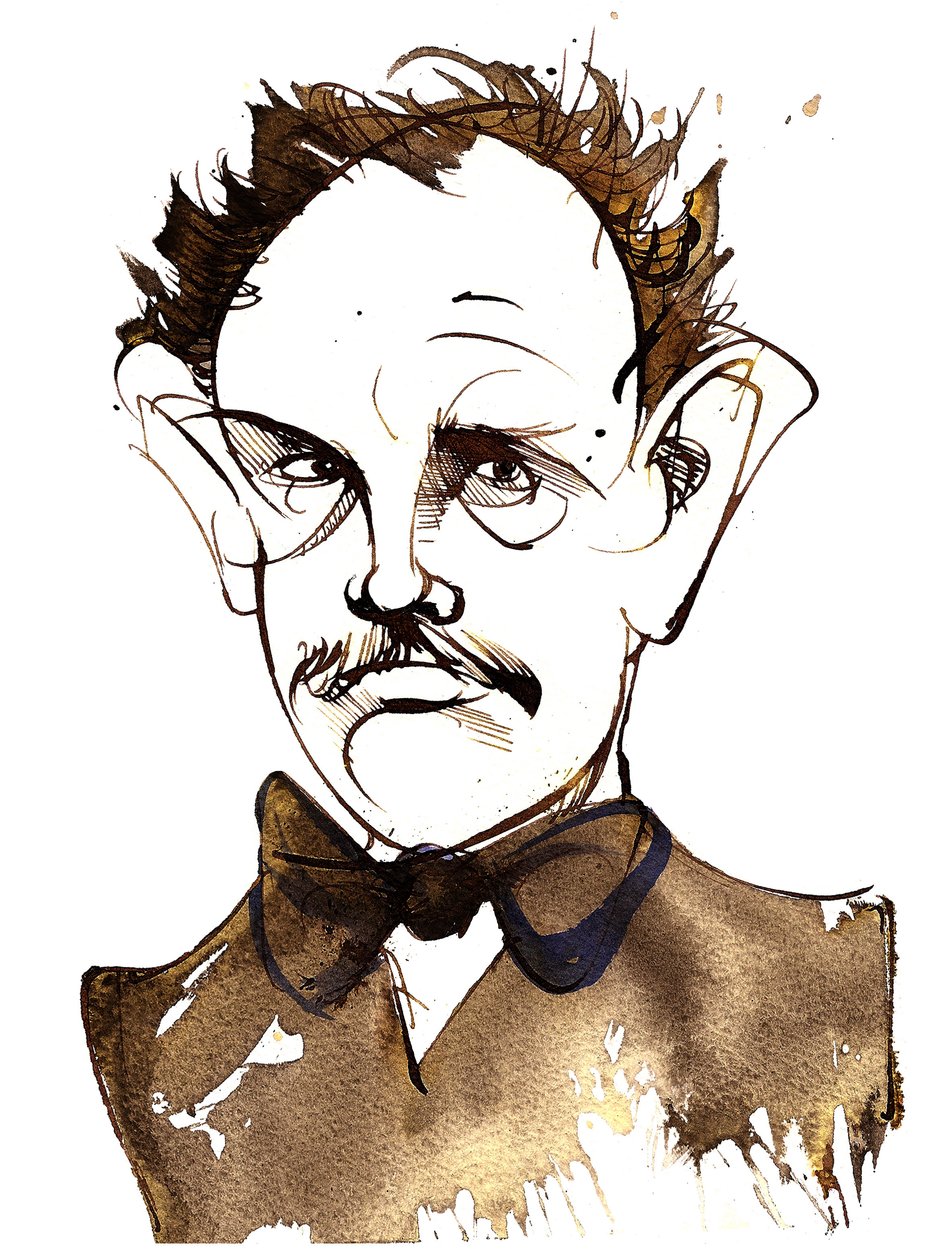 Richard Strauss, saksalainen säveltäjä ja kapellimestari (1864-1949); karikatyyri tekijältä Neale Osborne
