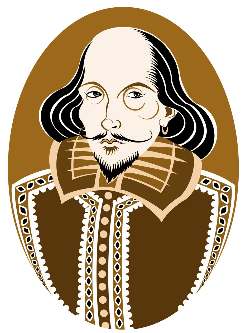 William Shakespeare, englantilainen runoilija ja näytelmäkirjailija, kastettu 26. huhtikuuta 1564 - 23. huhtikuuta 1616 tekijältä Neale Osborne