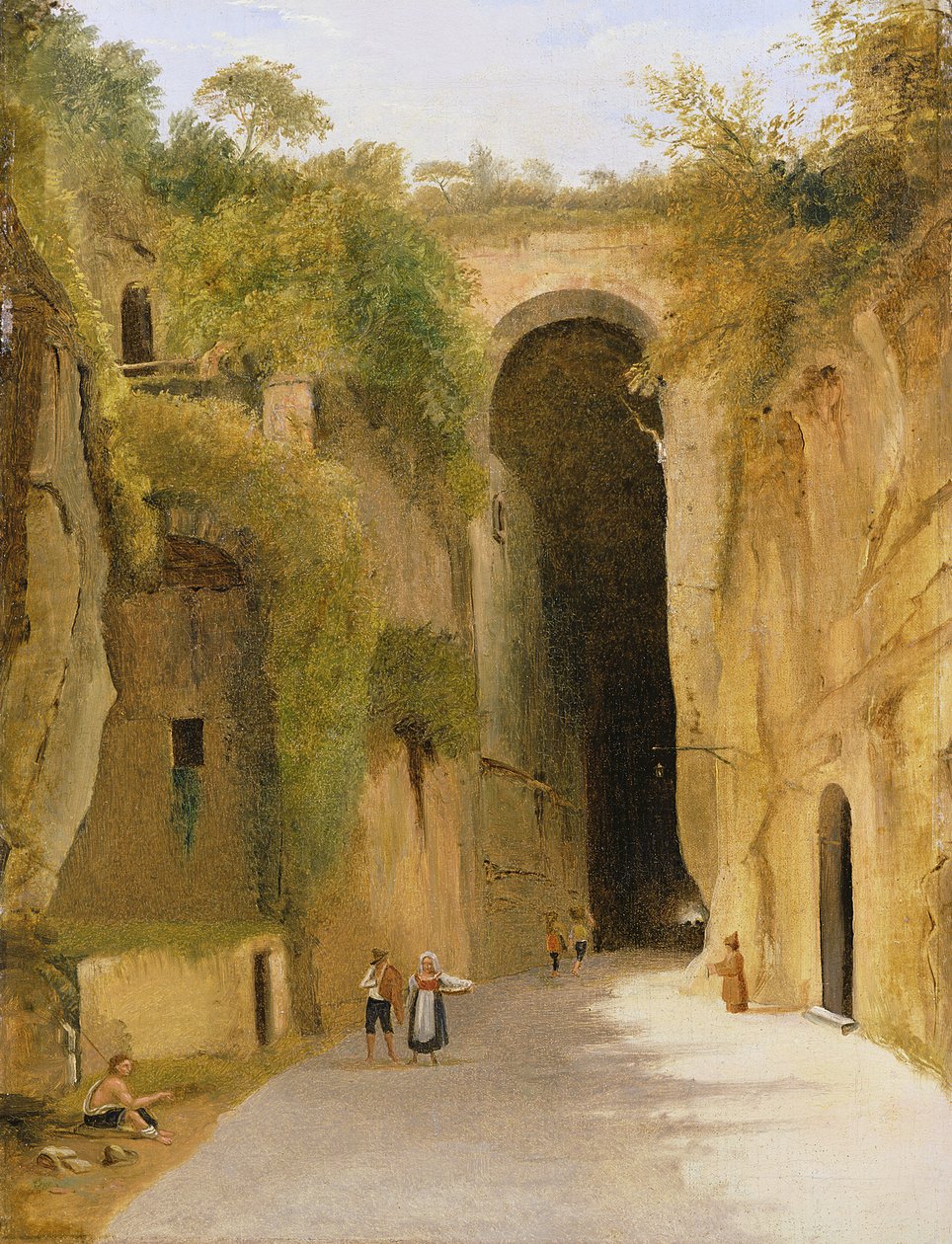 Crypta Napoletana, Posillipo-kukkulan alla, Napoli, n. 1840 tekijältä Neapolitan School