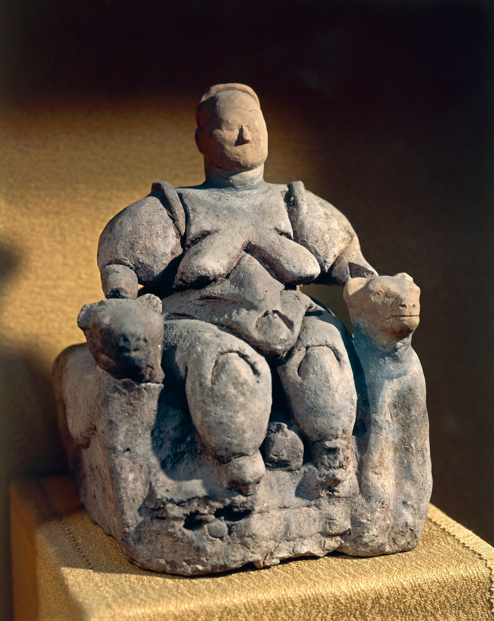 Terrakotta-äitijumalattar-patsas, Catalhoyukista tai Catalhoyukista, 6. vuosituhat eKr. tekijältä Neolithic Neolithic