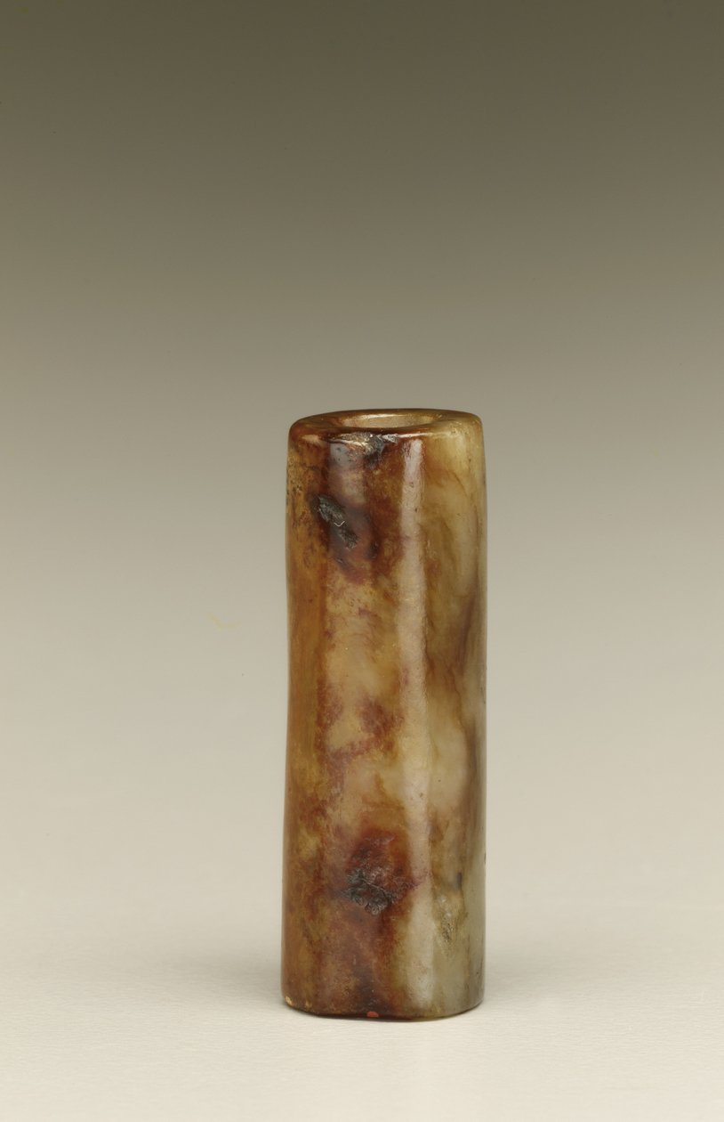 Sylinterimäinen helmi, Taijärven alue, Liangzhu-kulttuuri, 3300-2250 eKr. (jade) tekijältä Neolithic Period Chinese School